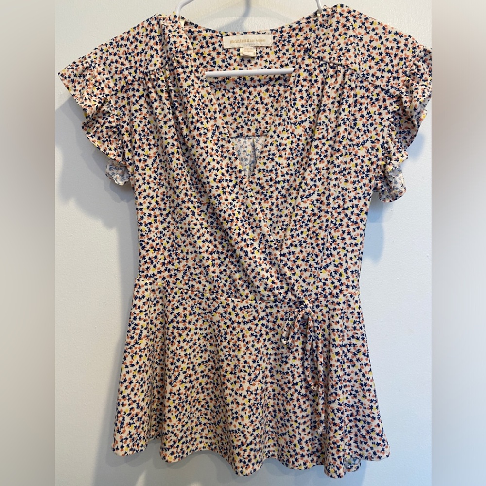 Colorful Wrap Blouse